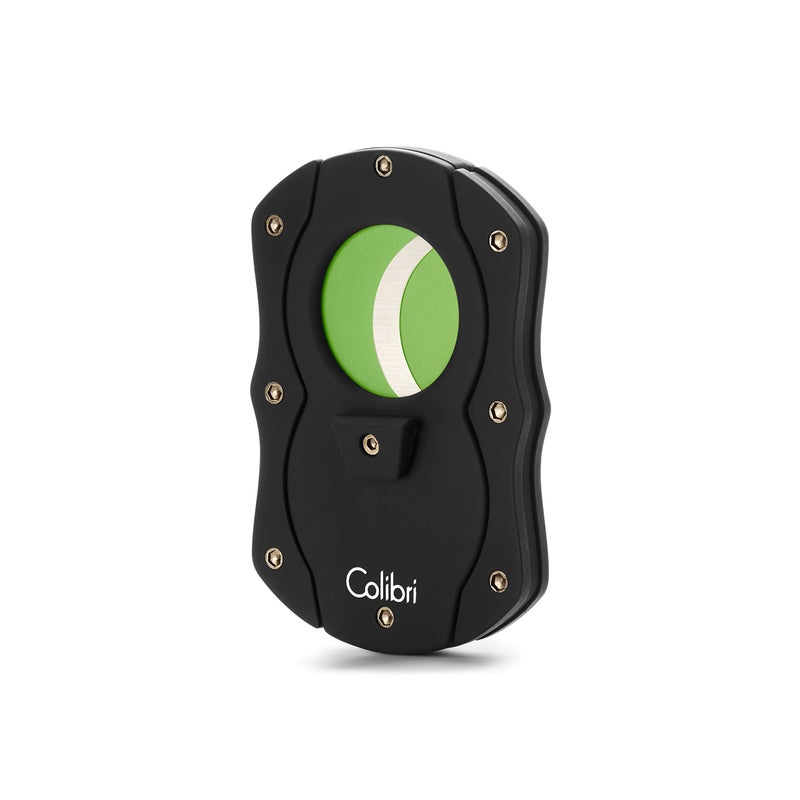Colibri Premium Cut Cigar Cutter - Ergonomic Stainless Steel, Double Guillotine Style Spring-Loaded Straight Cut Blade, Ideal for up to 62+ Ring Gauge - Gift for Cigar Enthusiasts (Black & Green) - Image 1